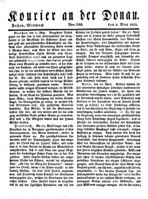 Kourier an der Donau (Donau-Zeitung) Mittwoch 8. Mai 1833