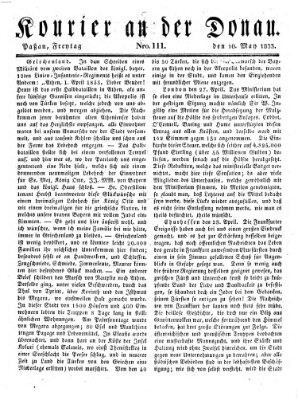 Kourier an der Donau (Donau-Zeitung) Freitag 10. Mai 1833