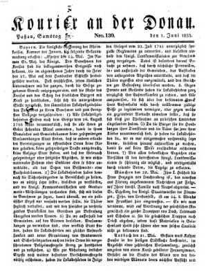 Kourier an der Donau (Donau-Zeitung) Samstag 1. Juni 1833