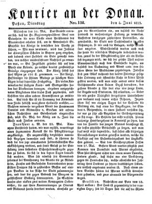 Kourier an der Donau (Donau-Zeitung) Dienstag 4. Juni 1833