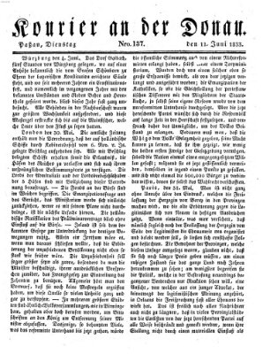 Kourier an der Donau (Donau-Zeitung) Dienstag 11. Juni 1833