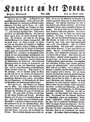 Kourier an der Donau (Donau-Zeitung) Mittwoch 12. Juni 1833