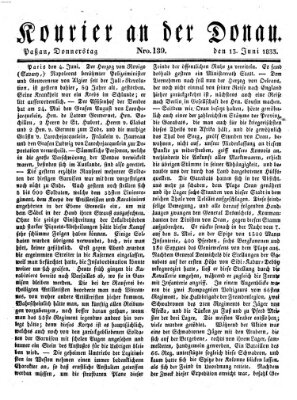 Kourier an der Donau (Donau-Zeitung) Donnerstag 13. Juni 1833