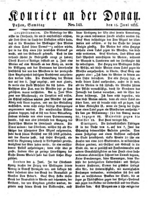 Kourier an der Donau (Donau-Zeitung) Samstag 15. Juni 1833
