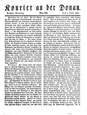 Kourier an der Donau (Donau-Zeitung) Freitag 5. Juli 1833