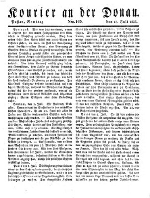 Kourier an der Donau (Donau-Zeitung) Samstag 13. Juli 1833