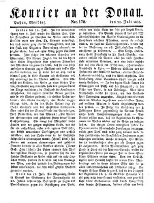 Kourier an der Donau (Donau-Zeitung) Montag 22. Juli 1833