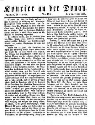 Kourier an der Donau (Donau-Zeitung) Mittwoch 24. Juli 1833