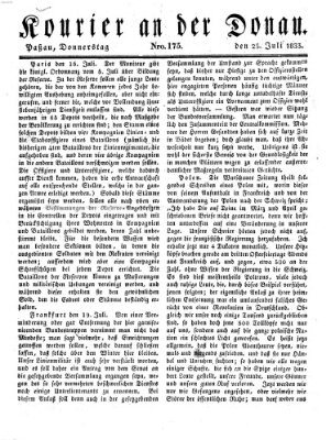 Kourier an der Donau (Donau-Zeitung) Donnerstag 25. Juli 1833