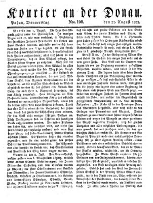 Kourier an der Donau (Donau-Zeitung) Donnerstag 22. August 1833