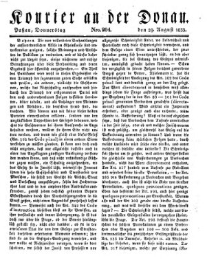 Kourier an der Donau (Donau-Zeitung) Donnerstag 29. August 1833