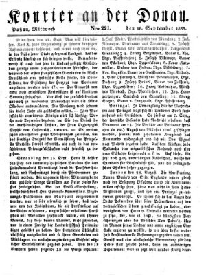 Kourier an der Donau (Donau-Zeitung) Mittwoch 18. September 1833