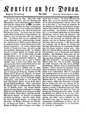 Kourier an der Donau (Donau-Zeitung) Dienstag 24. September 1833