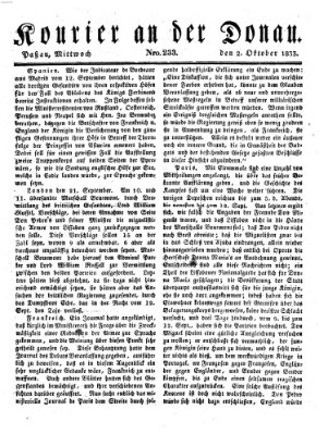 Kourier an der Donau (Donau-Zeitung) Mittwoch 2. Oktober 1833