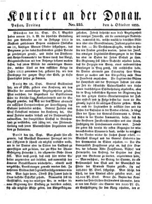 Kourier an der Donau (Donau-Zeitung) Freitag 4. Oktober 1833