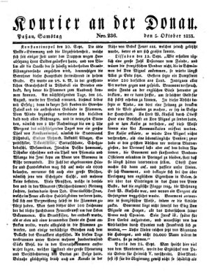 Kourier an der Donau (Donau-Zeitung) Samstag 5. Oktober 1833