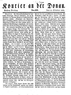 Kourier an der Donau (Donau-Zeitung) Freitag 25. Oktober 1833