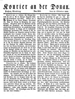 Kourier an der Donau (Donau-Zeitung) Montag 28. Oktober 1833