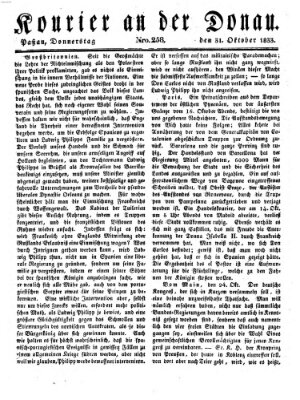 Kourier an der Donau (Donau-Zeitung) Donnerstag 31. Oktober 1833