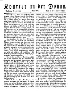Kourier an der Donau (Donau-Zeitung) Dienstag 3. Dezember 1833