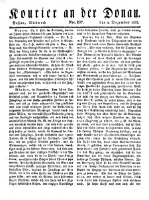 Kourier an der Donau (Donau-Zeitung) Mittwoch 4. Dezember 1833