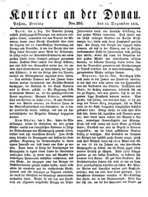 Kourier an der Donau (Donau-Zeitung) Freitag 13. Dezember 1833