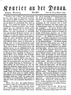 Kourier an der Donau (Donau-Zeitung) Montag 16. Dezember 1833