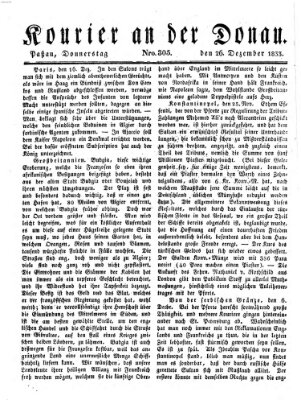 Kourier an der Donau (Donau-Zeitung) Donnerstag 26. Dezember 1833