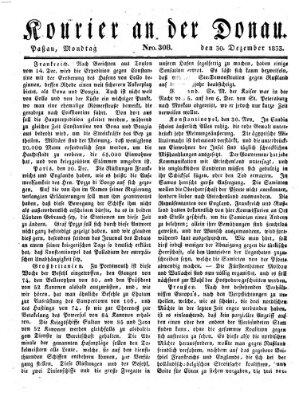 Kourier an der Donau (Donau-Zeitung) Montag 30. Dezember 1833