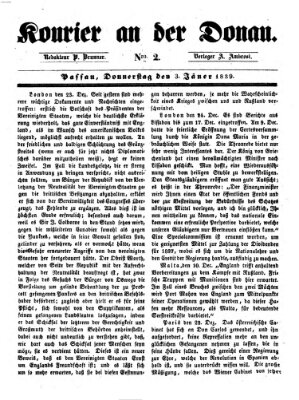 Kourier an der Donau (Donau-Zeitung) Donnerstag 3. Januar 1839