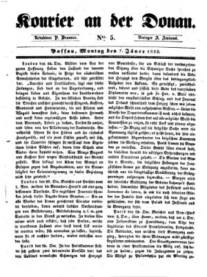 Kourier an der Donau (Donau-Zeitung) Montag 7. Januar 1839