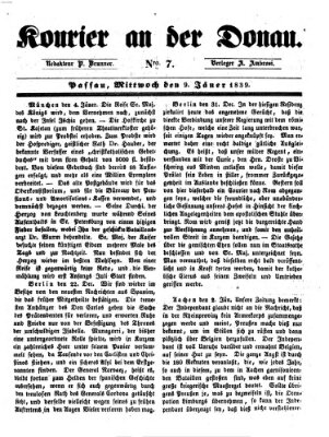 Kourier an der Donau (Donau-Zeitung) Mittwoch 9. Januar 1839