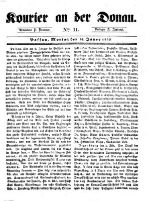 Kourier an der Donau (Donau-Zeitung) Montag 14. Januar 1839