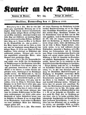 Kourier an der Donau (Donau-Zeitung) Donnerstag 17. Januar 1839