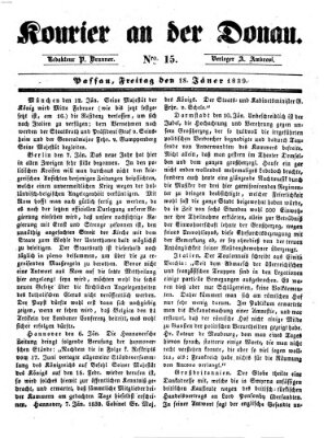 Kourier an der Donau (Donau-Zeitung) Freitag 18. Januar 1839