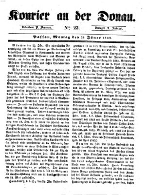 Kourier an der Donau (Donau-Zeitung) Montag 28. Januar 1839