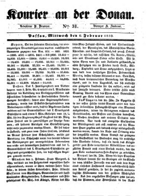 Kourier an der Donau (Donau-Zeitung) Mittwoch 6. Februar 1839