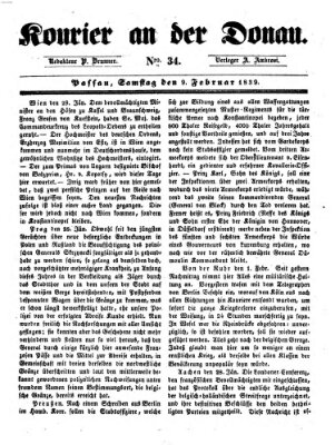 Kourier an der Donau (Donau-Zeitung) Samstag 9. Februar 1839