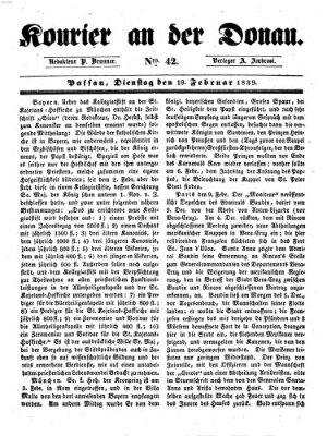 Kourier an der Donau (Donau-Zeitung) Dienstag 19. Februar 1839