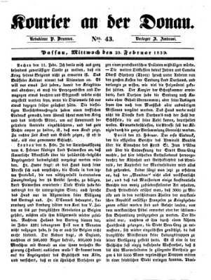 Kourier an der Donau (Donau-Zeitung) Mittwoch 20. Februar 1839