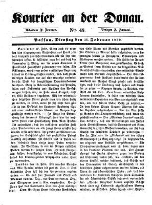 Kourier an der Donau (Donau-Zeitung) Dienstag 26. Februar 1839