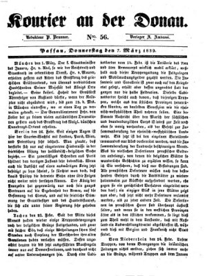 Kourier an der Donau (Donau-Zeitung) Donnerstag 7. März 1839