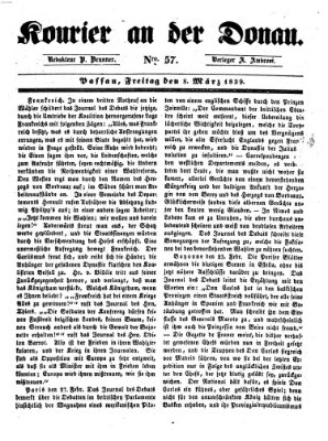 Kourier an der Donau (Donau-Zeitung) Freitag 8. März 1839