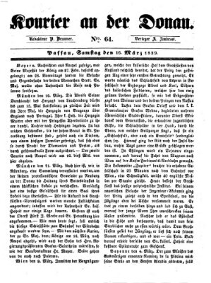 Kourier an der Donau (Donau-Zeitung) Samstag 16. März 1839