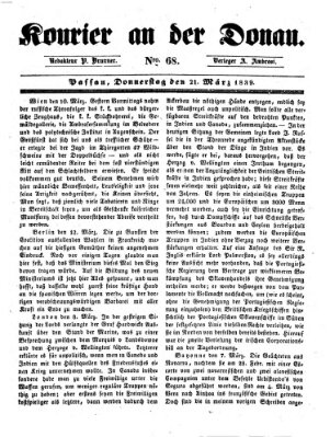 Kourier an der Donau (Donau-Zeitung) Donnerstag 21. März 1839