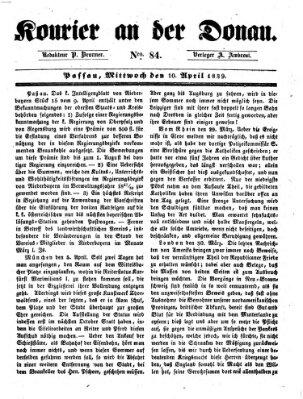 Kourier an der Donau (Donau-Zeitung) Mittwoch 10. April 1839