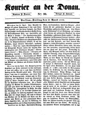 Kourier an der Donau (Donau-Zeitung) Freitag 26. April 1839