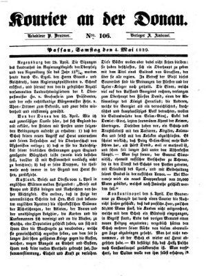 Kourier an der Donau (Donau-Zeitung) Samstag 4. Mai 1839