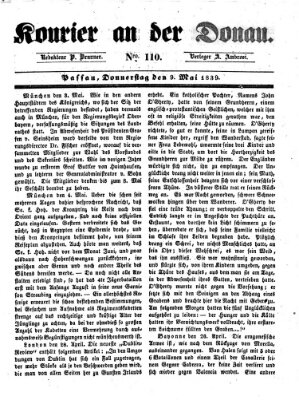 Kourier an der Donau (Donau-Zeitung) Donnerstag 9. Mai 1839