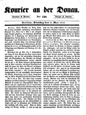 Kourier an der Donau (Donau-Zeitung) Dienstag 21. Mai 1839